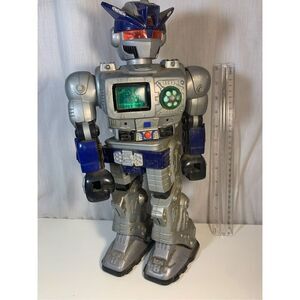 Toy Robot Vintage HAP-P-KID 1996 15" Tall  Blue Working but Needs Repair